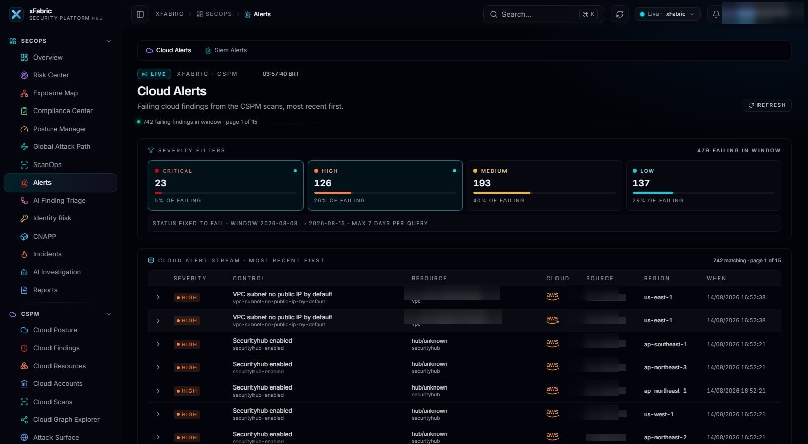 SIEM Detections — tela real da plataforma